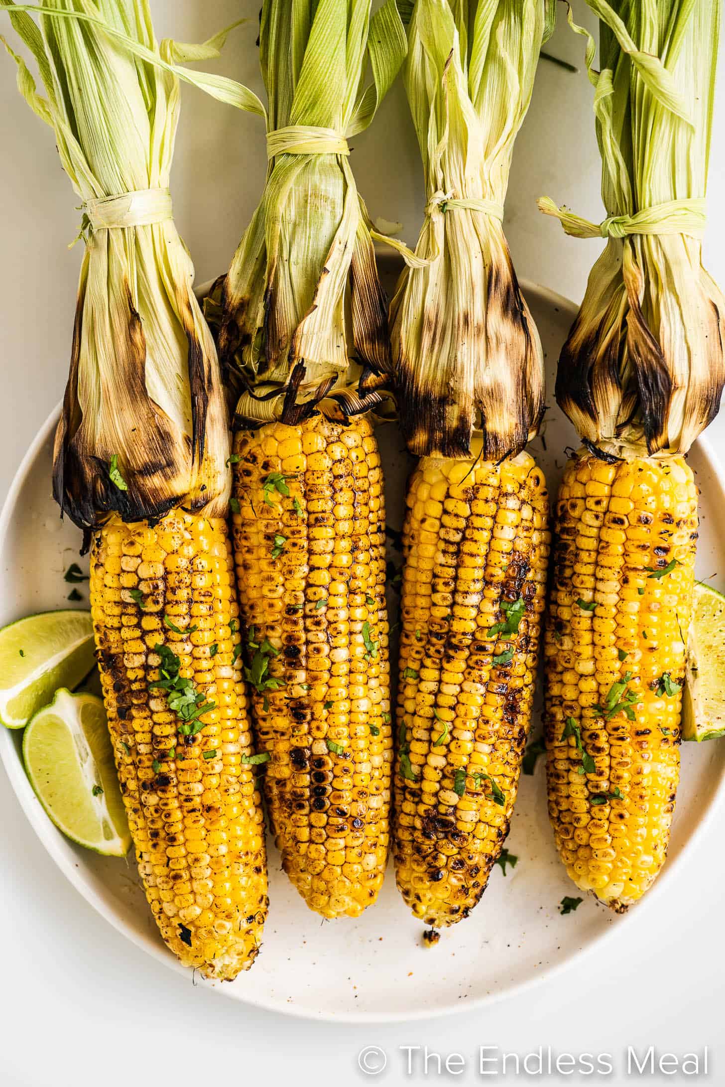 4 grilled corn on the cobs