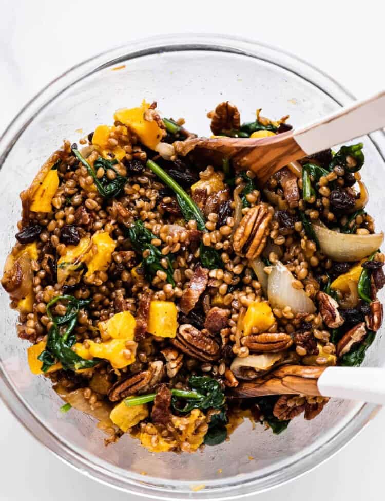 this Wheat Berry Recipe with caramelized onions and butternut squash