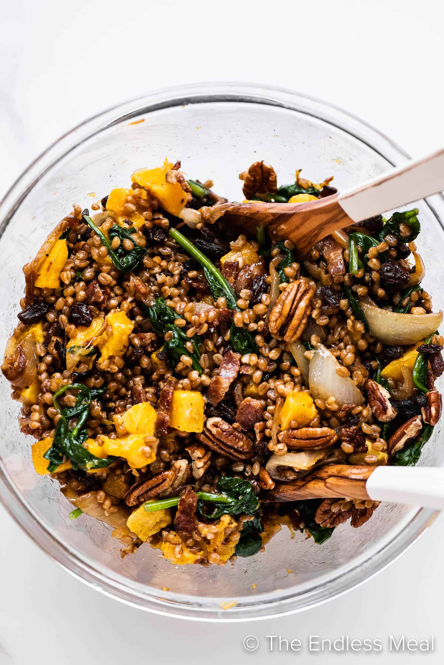 this Wheat Berry Recipe with caramelized onions and butternut squash