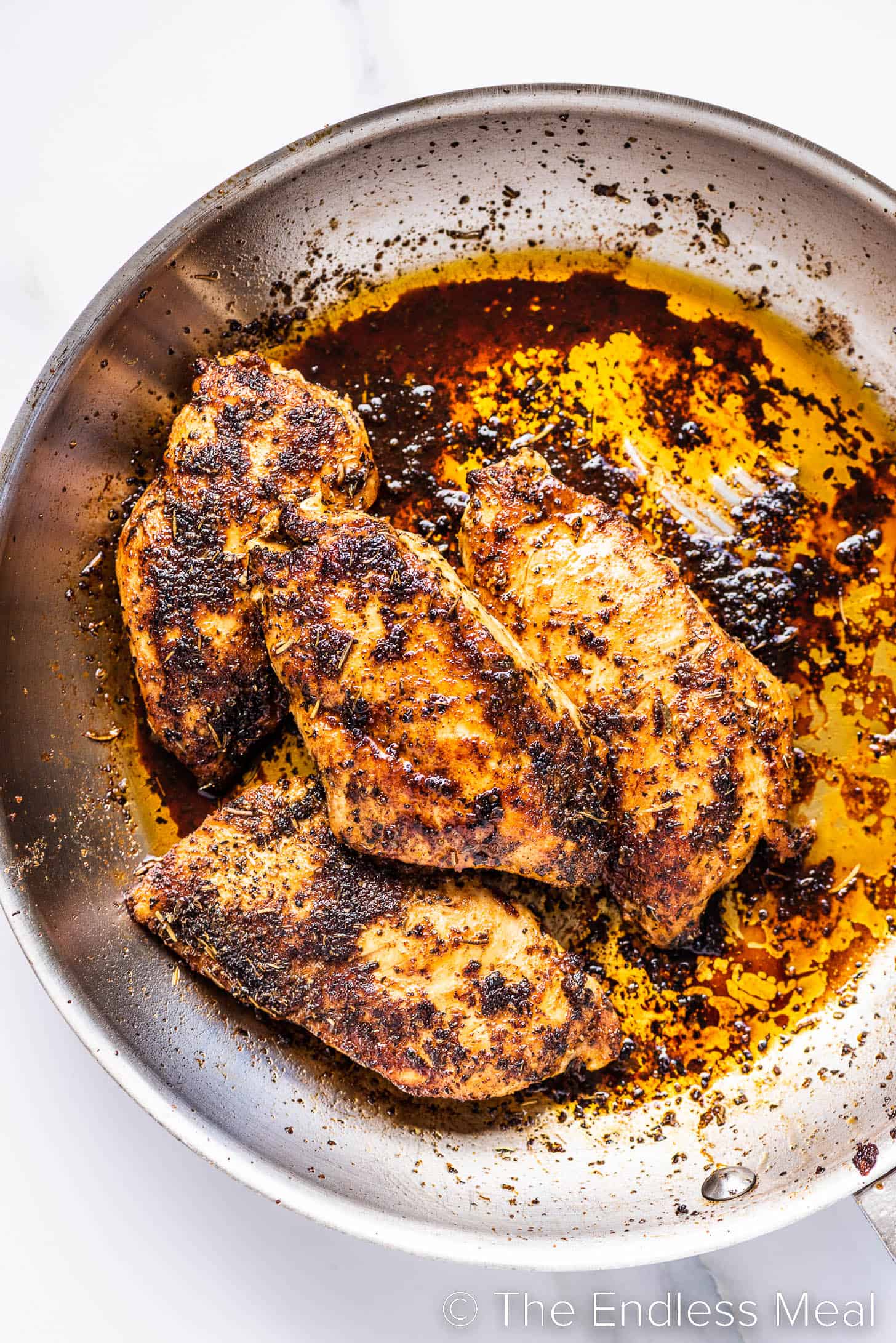 Italian Seasoning Chicken in a pan