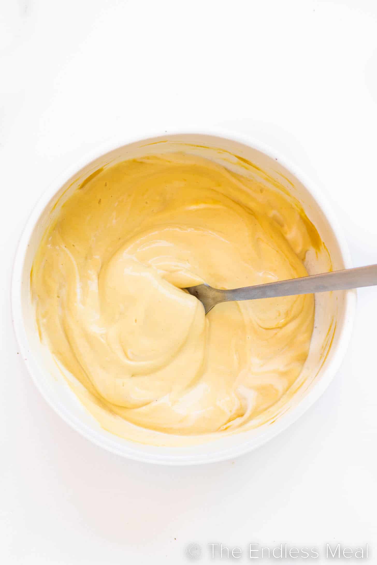 mustard mayo sauce in a bowl