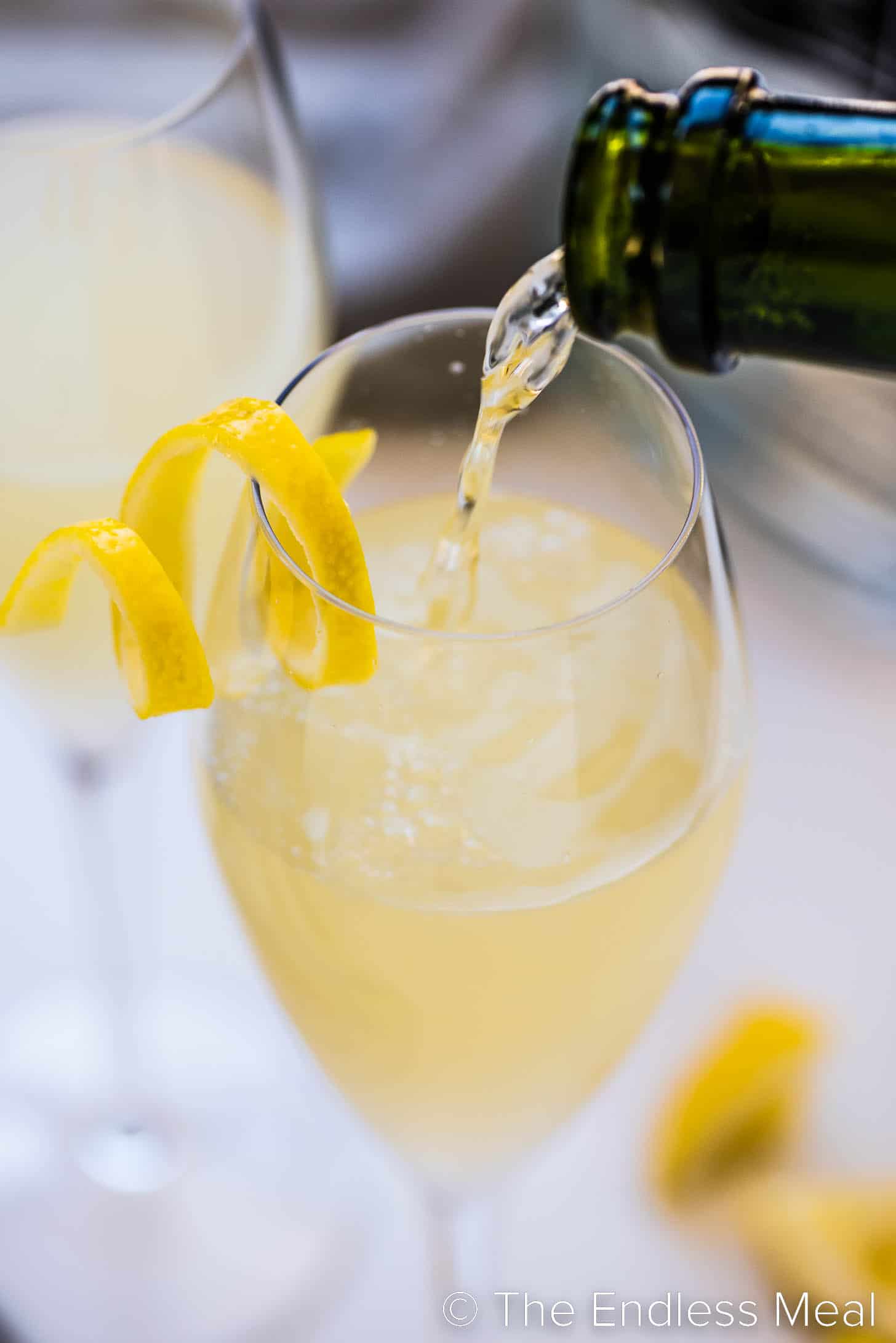 a French 75 being poured