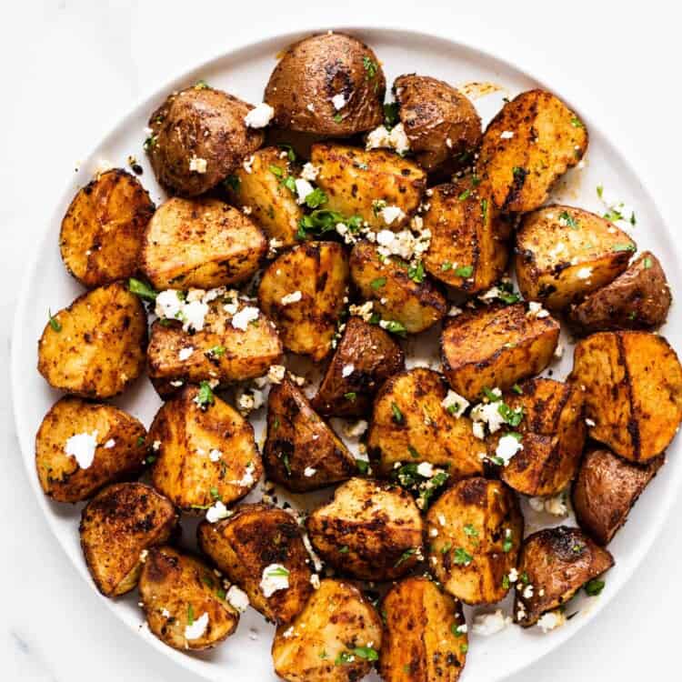 Smoky paprika roast potatoes on a plate