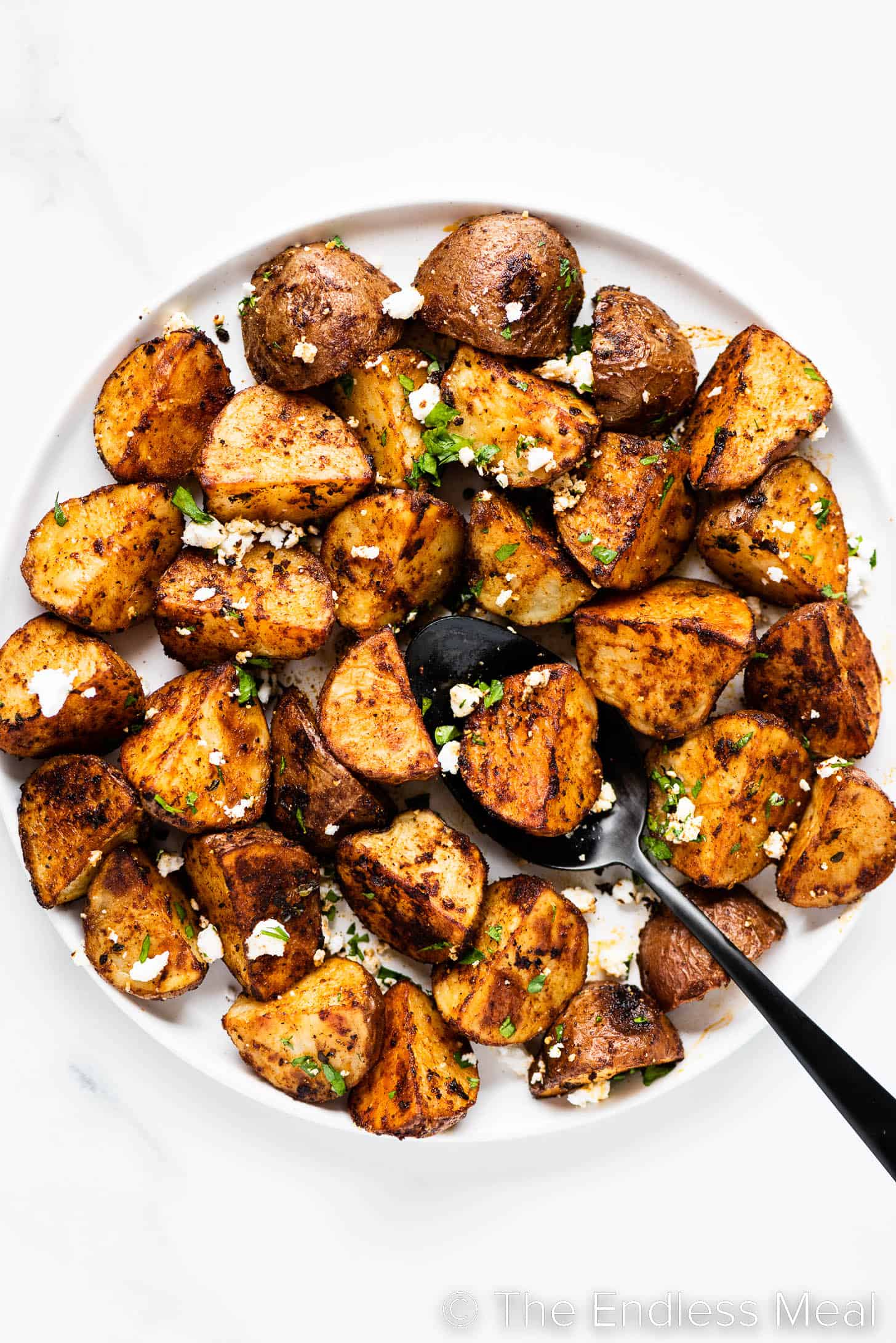Smoky Roast Potatoes on a serving platter