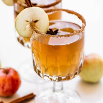 Warm Spiked Apple Cider in a glass