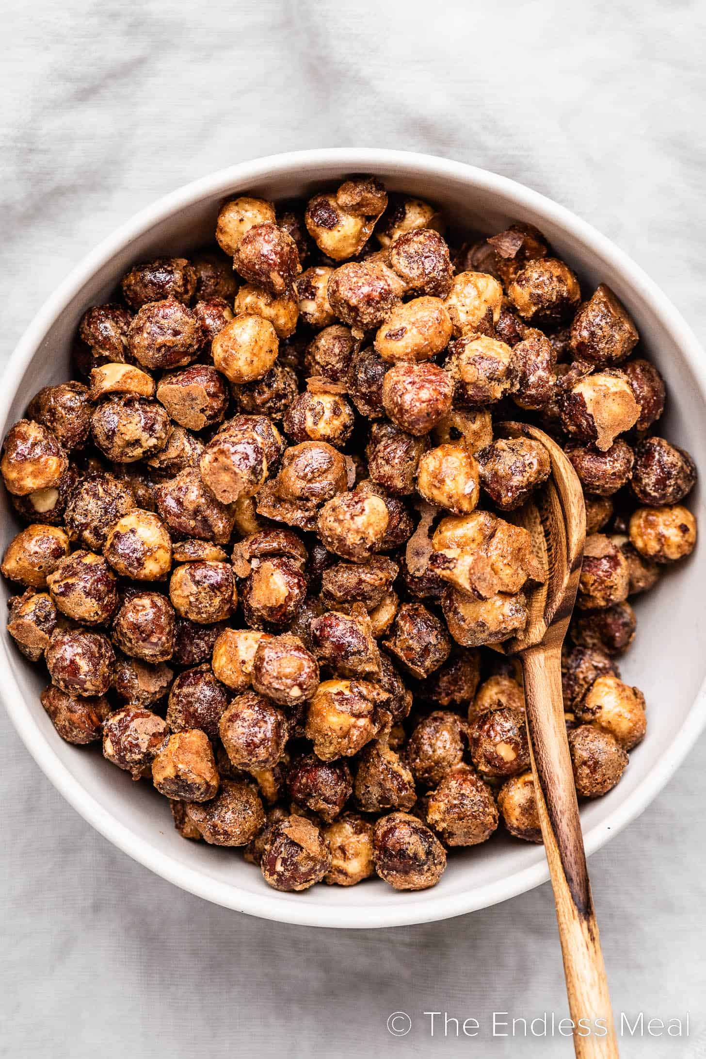 Candied Hazelnuts in a serving bowl