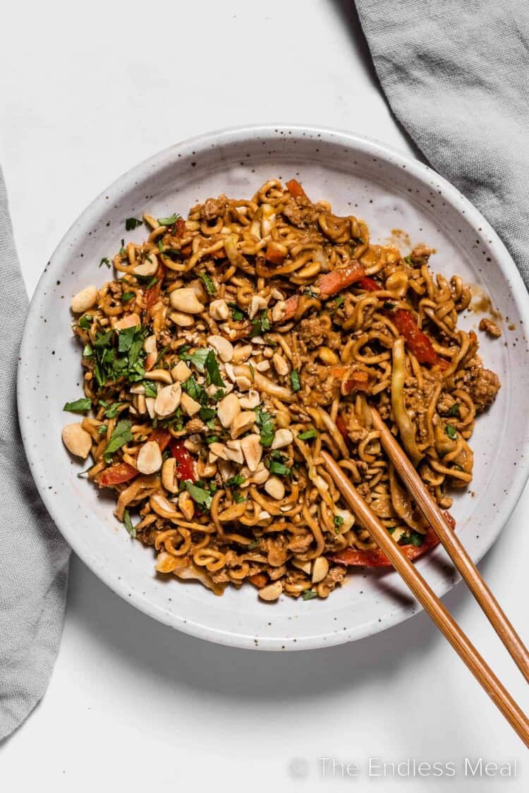 Thai Chicken Peanut Noodles - The Endless Meal®