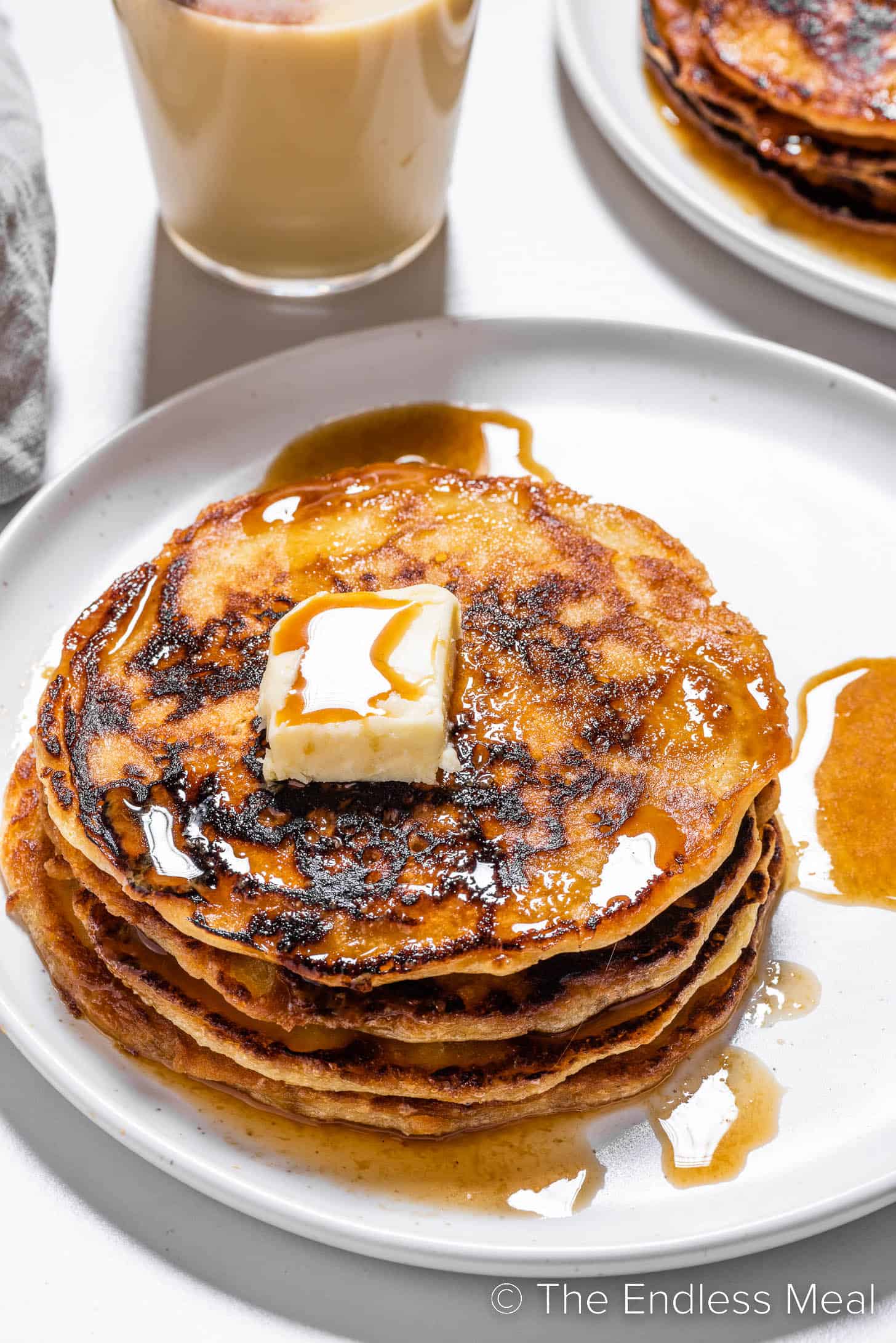 Eggnog Pancakes on a plate