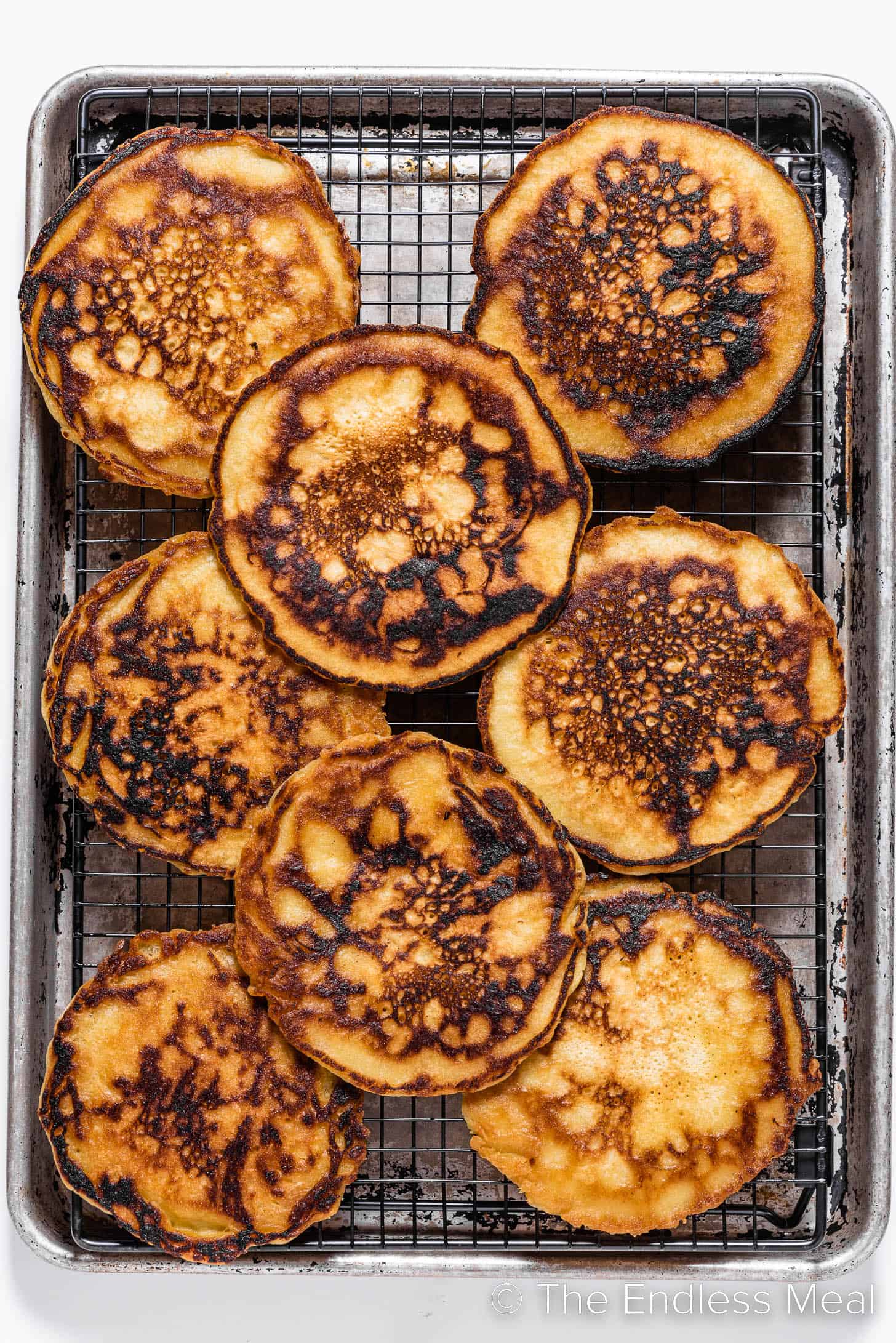 Eggnog Pancakes on a tray