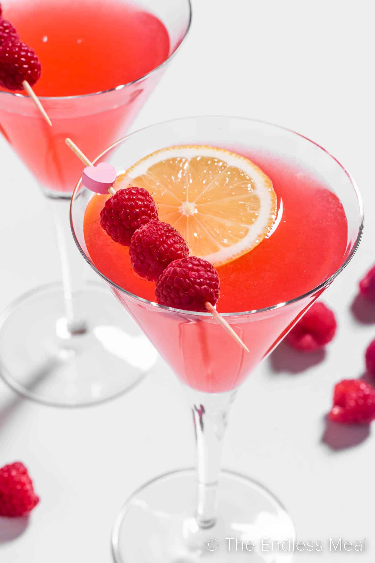 a martini made with raspberry syrup.