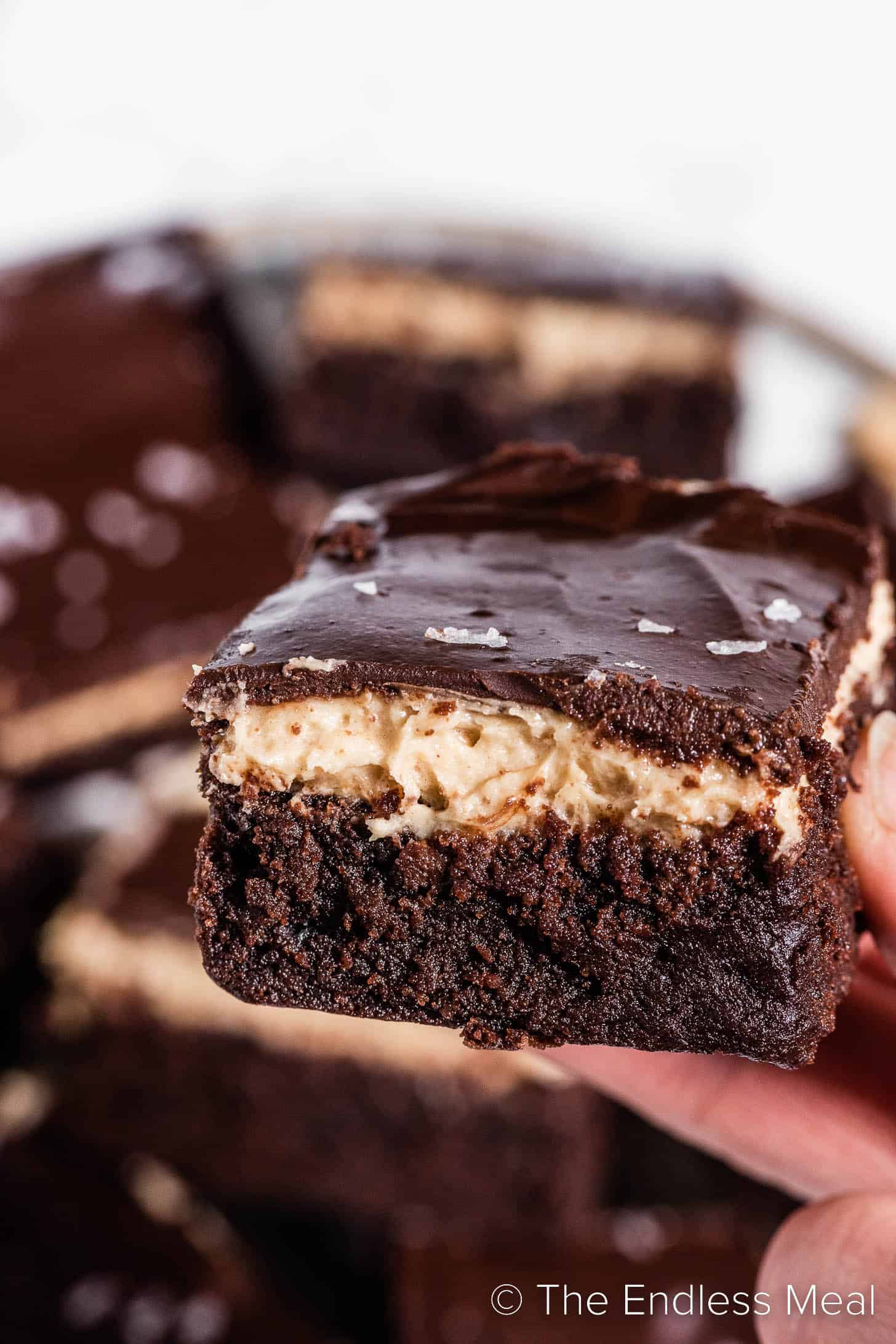 a close up of a Peanut Butter Brownie
