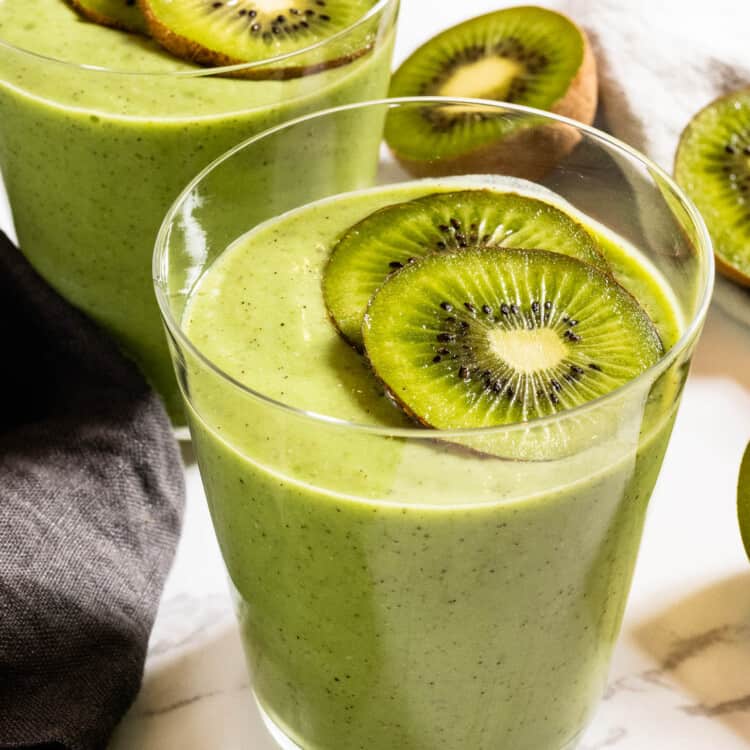 A Kiwi Smoothie in a glass