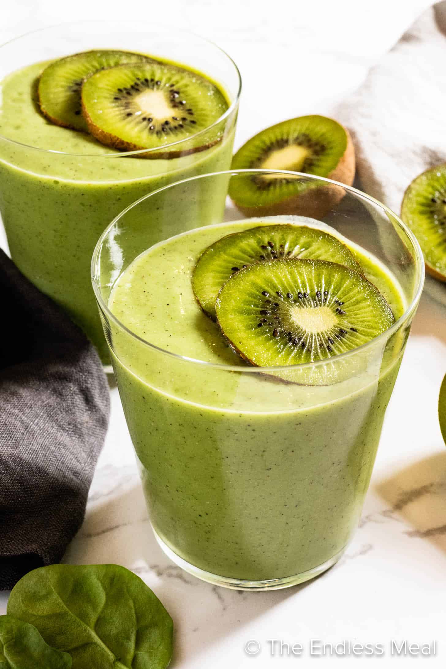 A Kiwi Smoothie in a glass