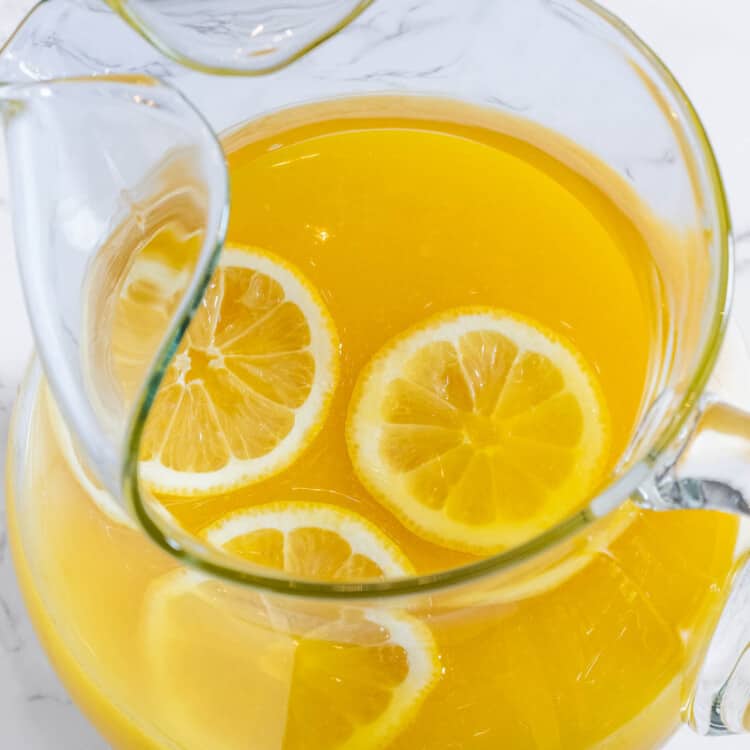 A pitcher of Mango Lemonade