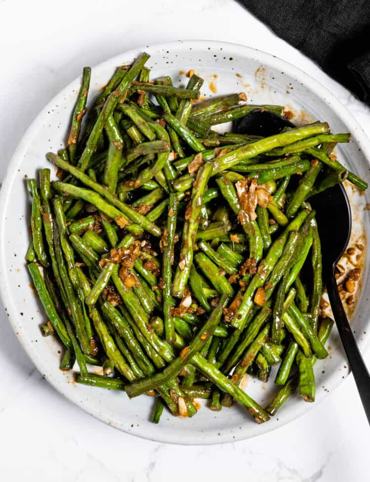 This Long Beans Recipe on a plate