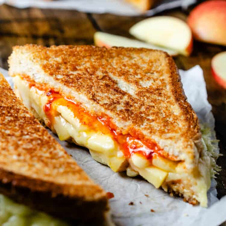 An Apple Grilled Cheese sandwich on a table