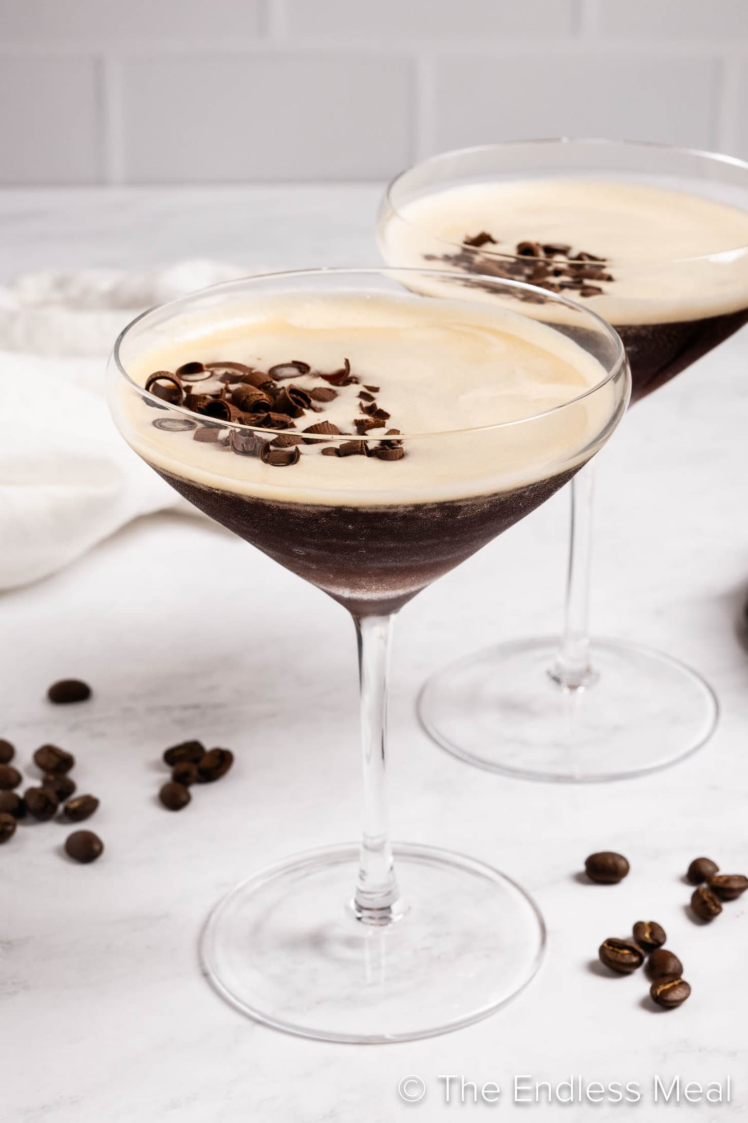 Chocolate Espresso Martini in a martini glass