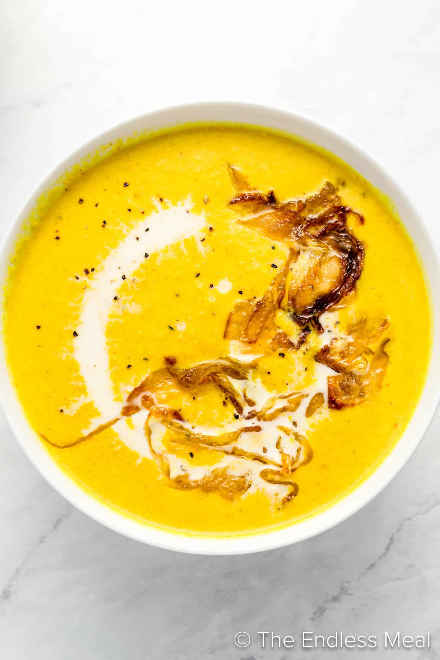 Curried Pumpkin Soup in a bowl