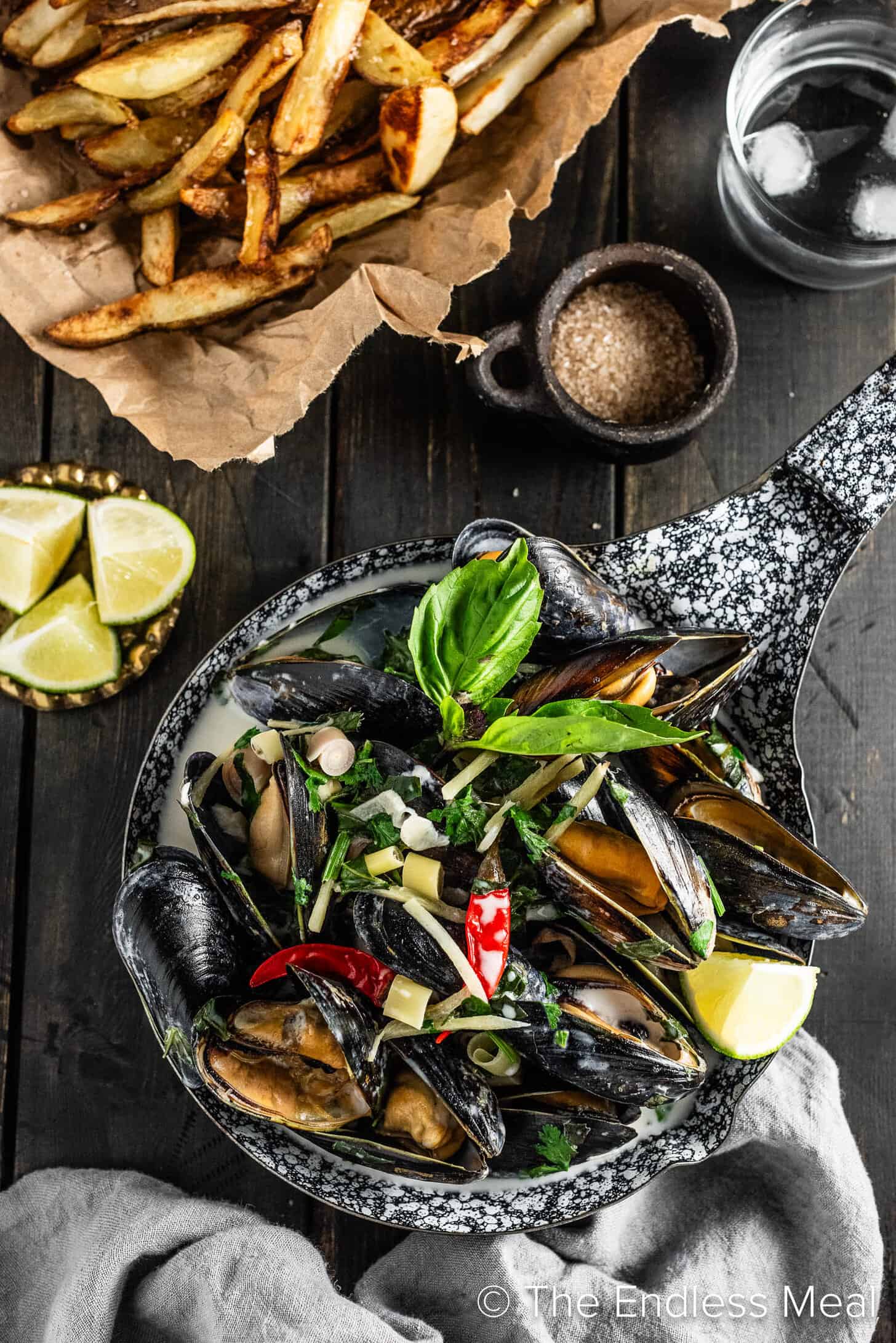 Thai Mussels cooked in coconut milk
