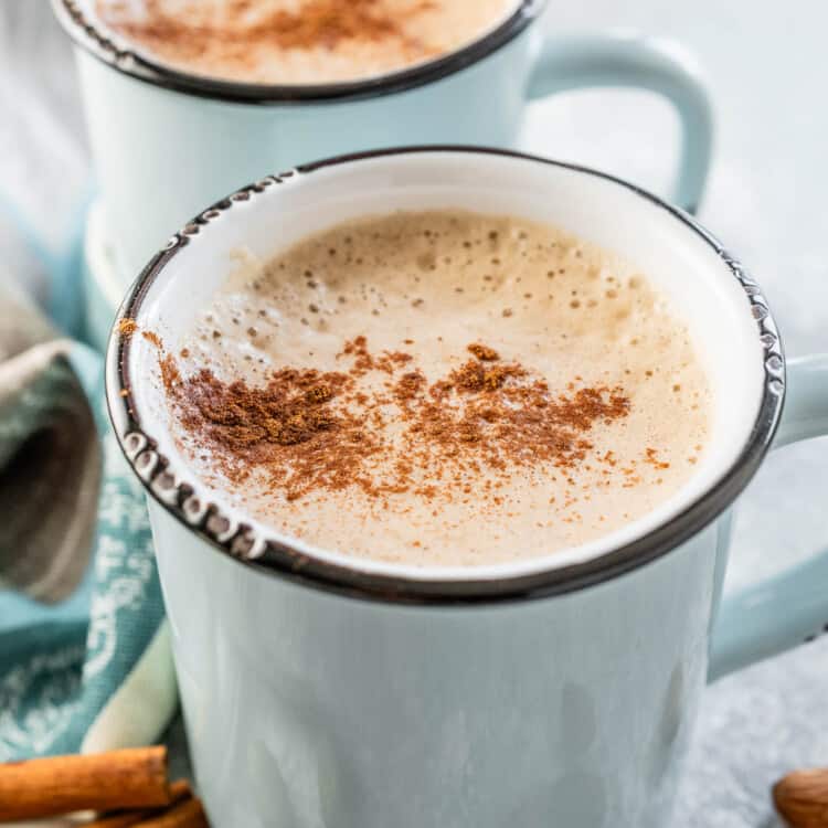 Two Almond Butter Lattes in mugs