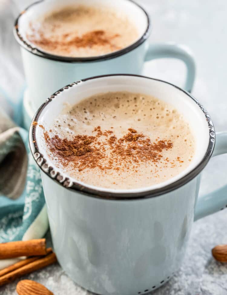 Two Almond Butter Lattes in mugs