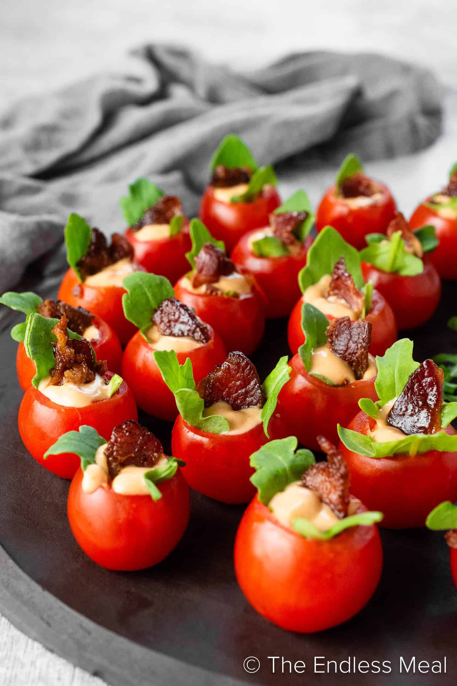 BLT Cups on a serving tray