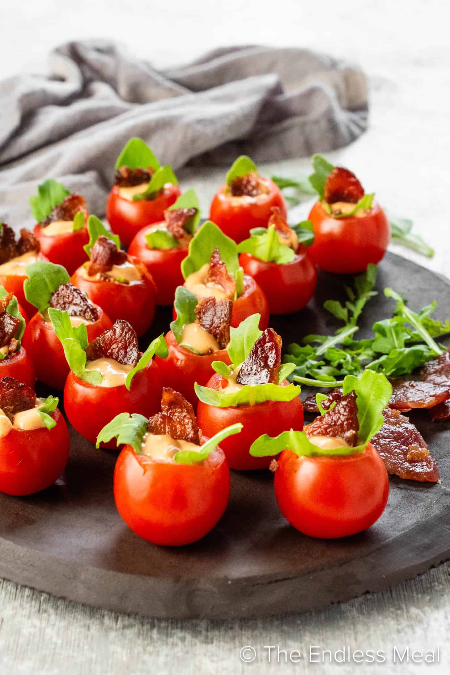 BLT Cups on an appetizer plate