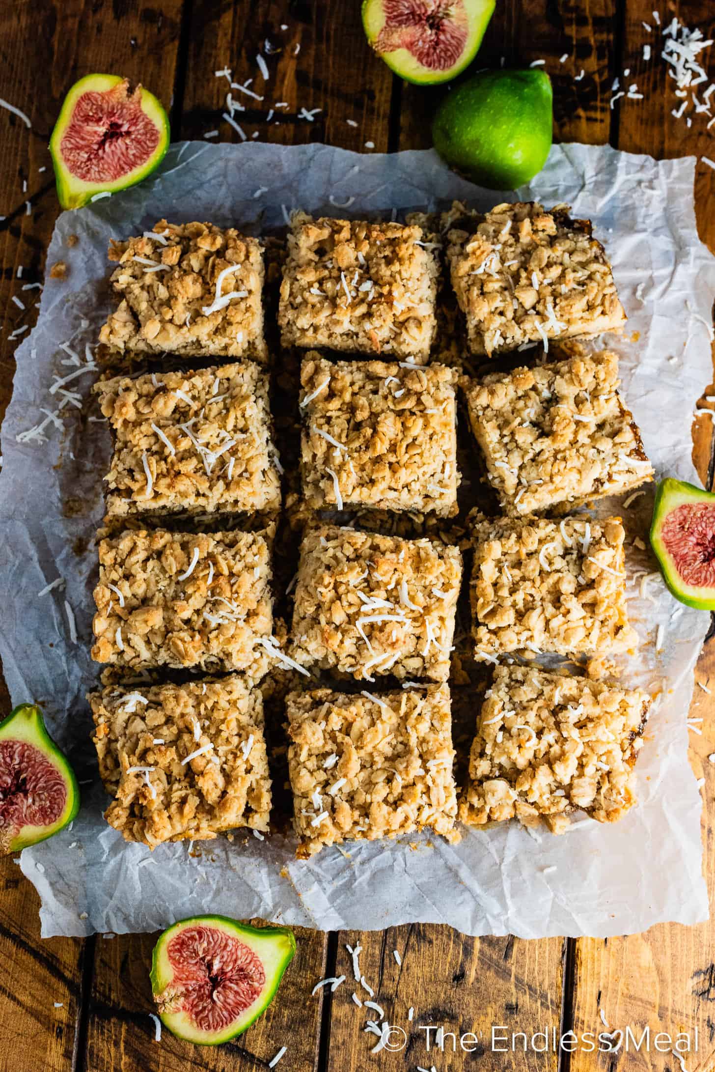 Coconut Fig Squares on a dessert table