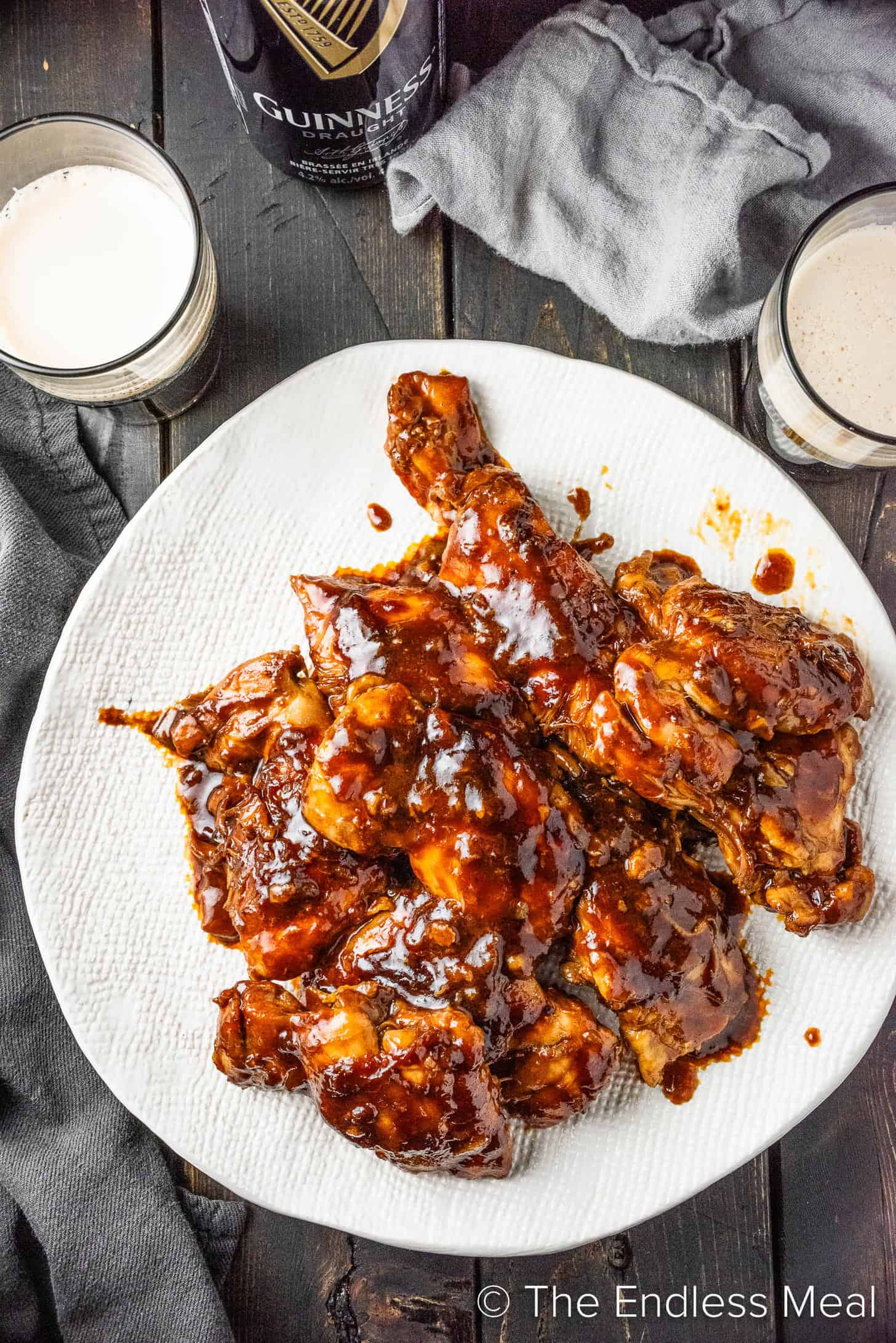 Sticky Guinness Chicken on a serving plate