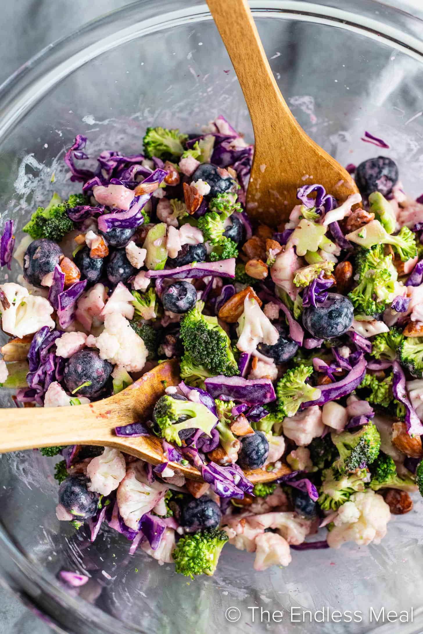 Blueberry Coleslaw in a salad bowl