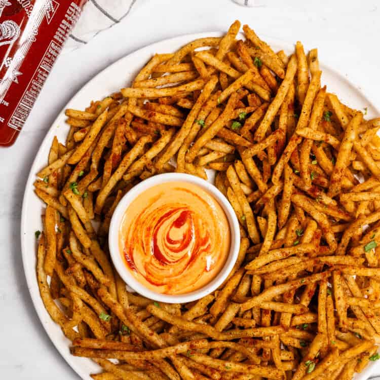 Sriracha Mayo with a plate of fries