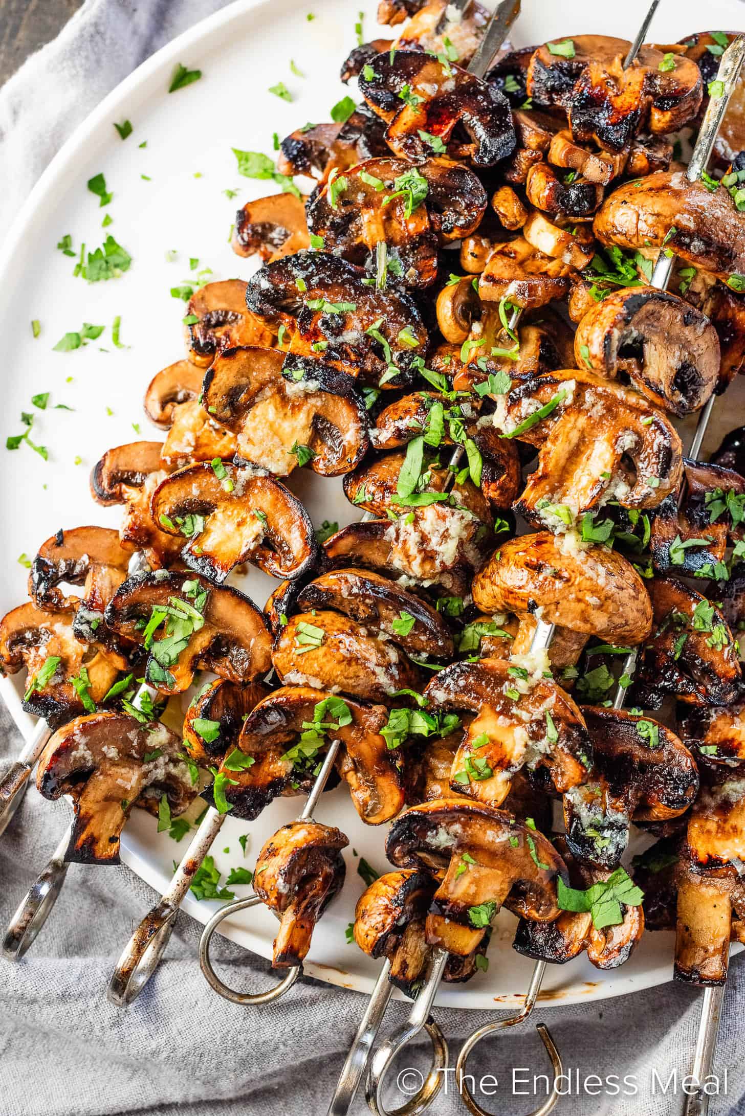 Grilled Mushrooms on a white plate