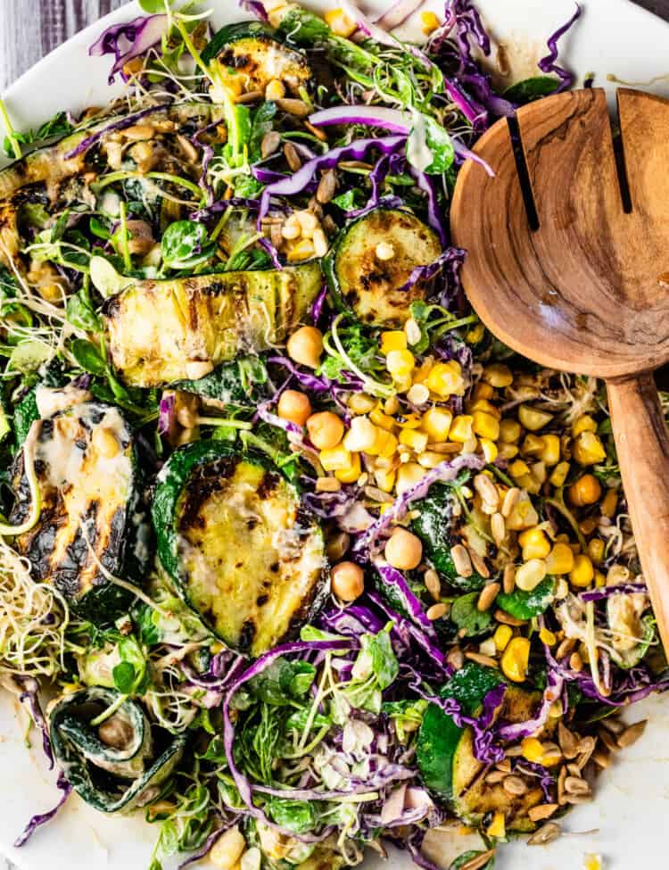 Grilled Zucchini Salad in a salad bowl