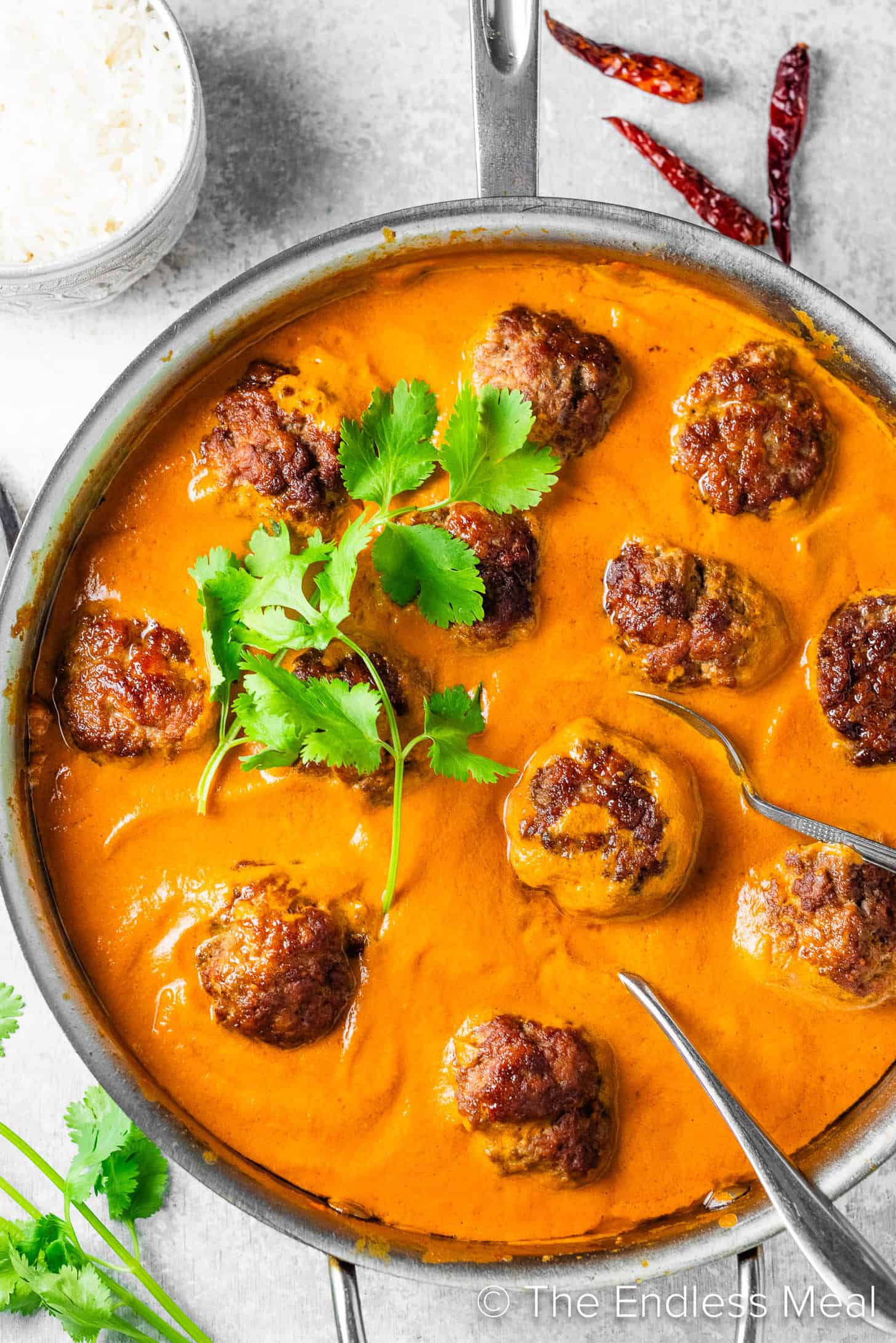 Indian Meatball Curry in a pan