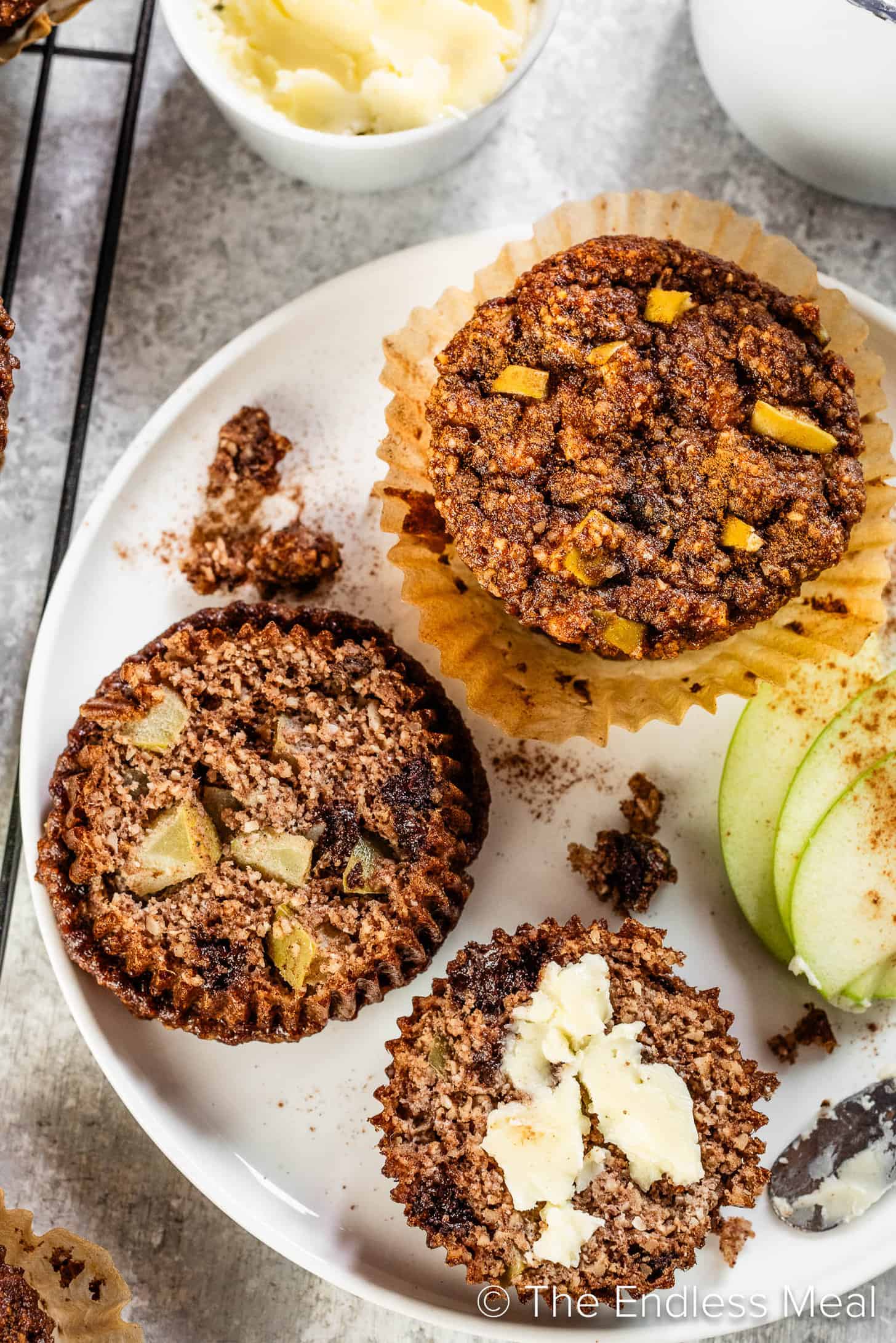 Paleo Apple Muffins on a breakfast plate