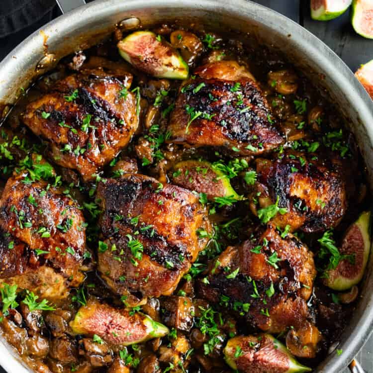 Balsamic Fig Chicken on the dinner table