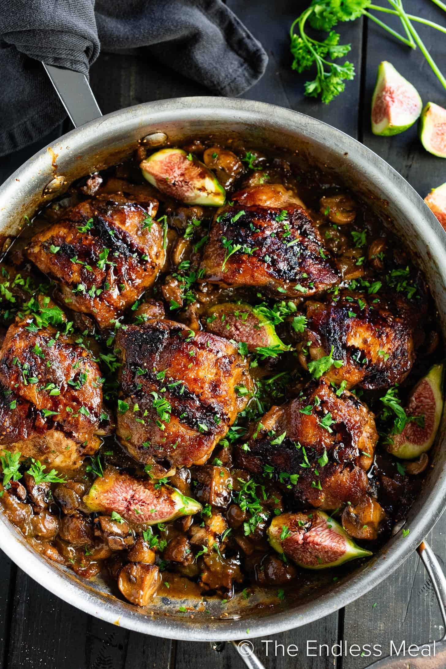 Balsamic Fig Chicken on the dinner table