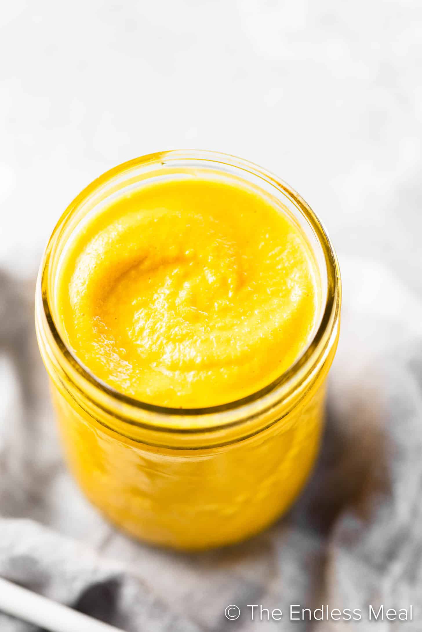 Carrot Ginger Dressing in a glass jar