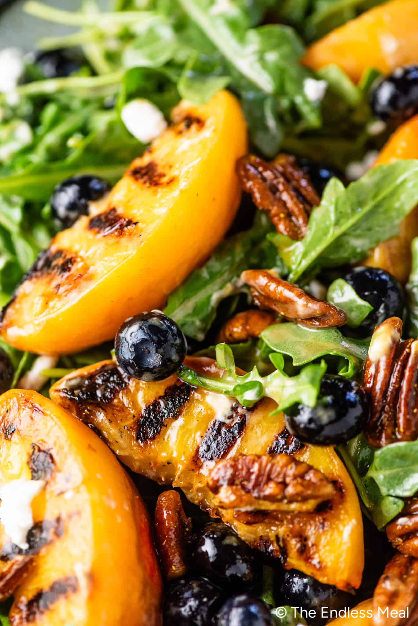 Grilled Peach Arugula Goat Cheese Salad