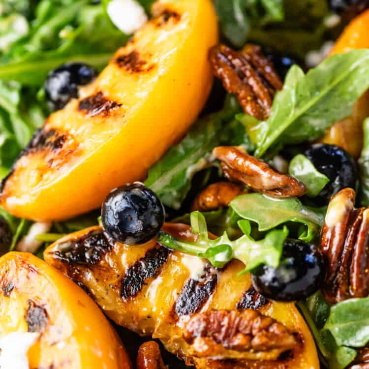 A close up of Grilled Peach Salad
