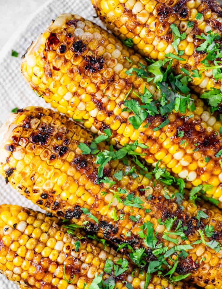 Honey Corn on the Cob on a serving plate
