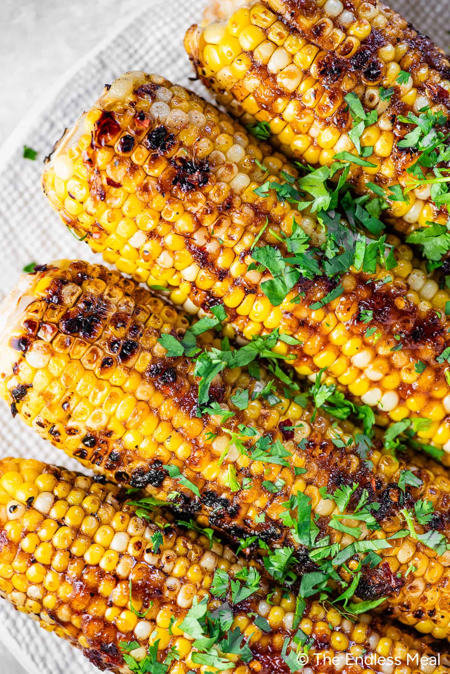 Honey Corn on the Cob on a serving plate