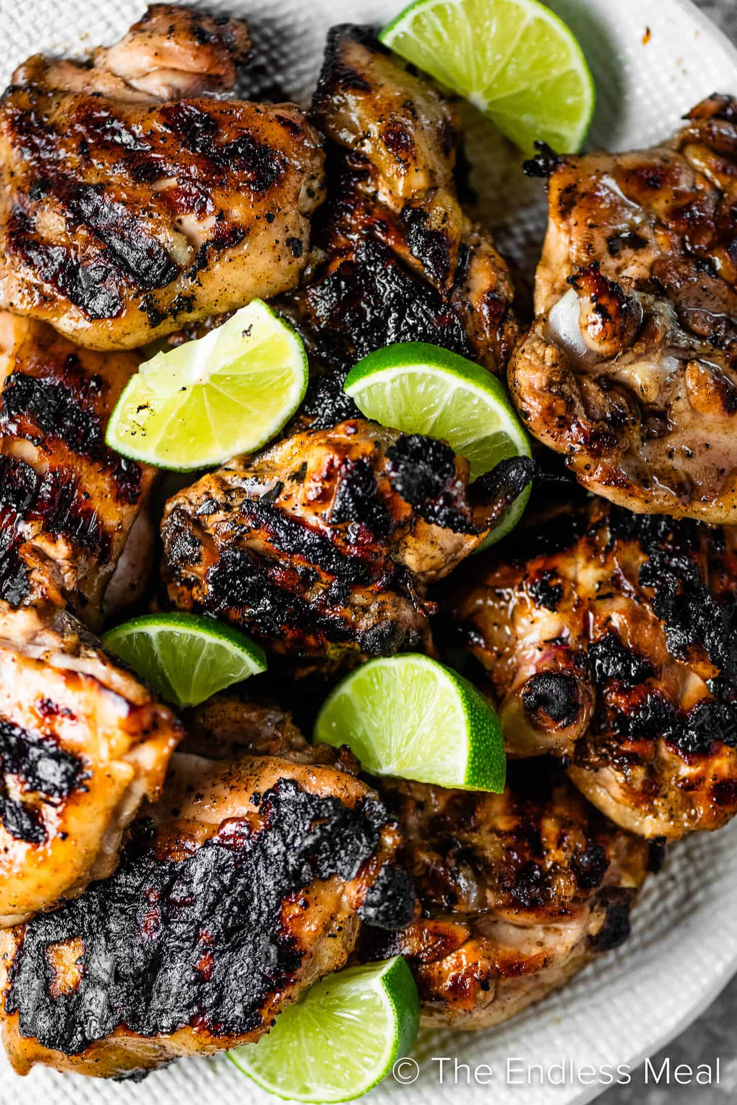 Margarita Chicken with limes on a serving plate