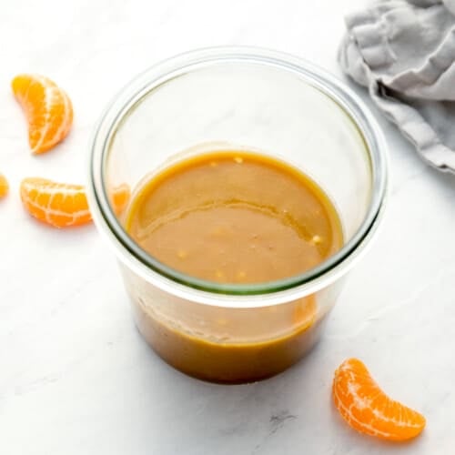 Orange Sesame Dressing in a jar