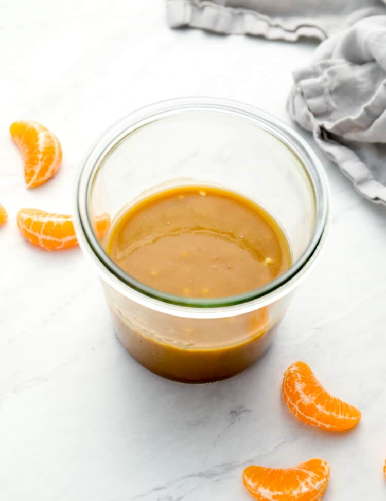 Orange Sesame Dressing in a jar