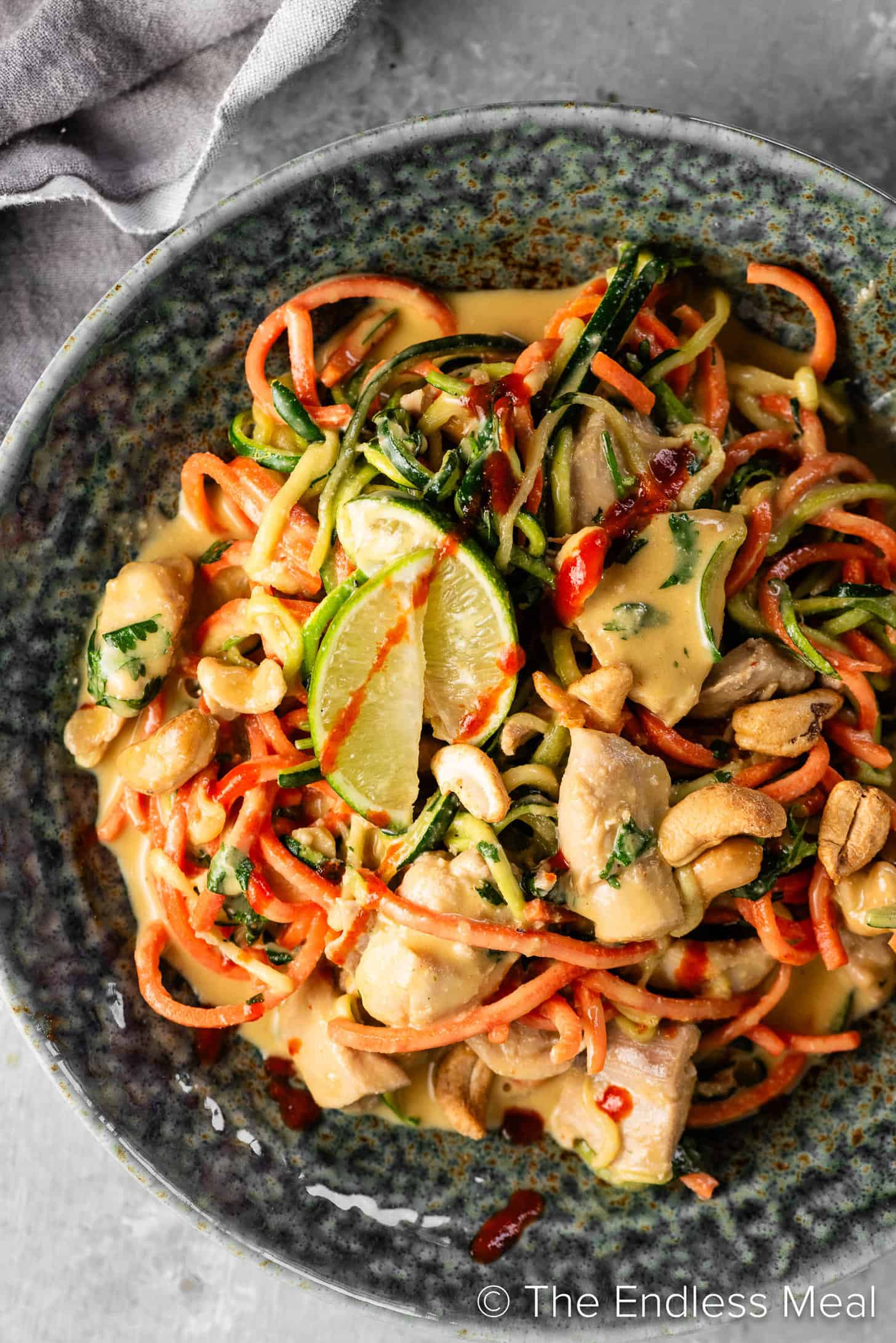 Chicken Zoodles in a dinner bowl