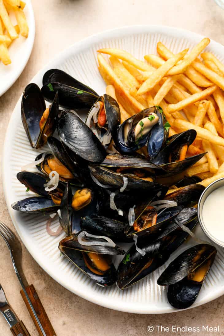Moules Frites with Quick Aioli