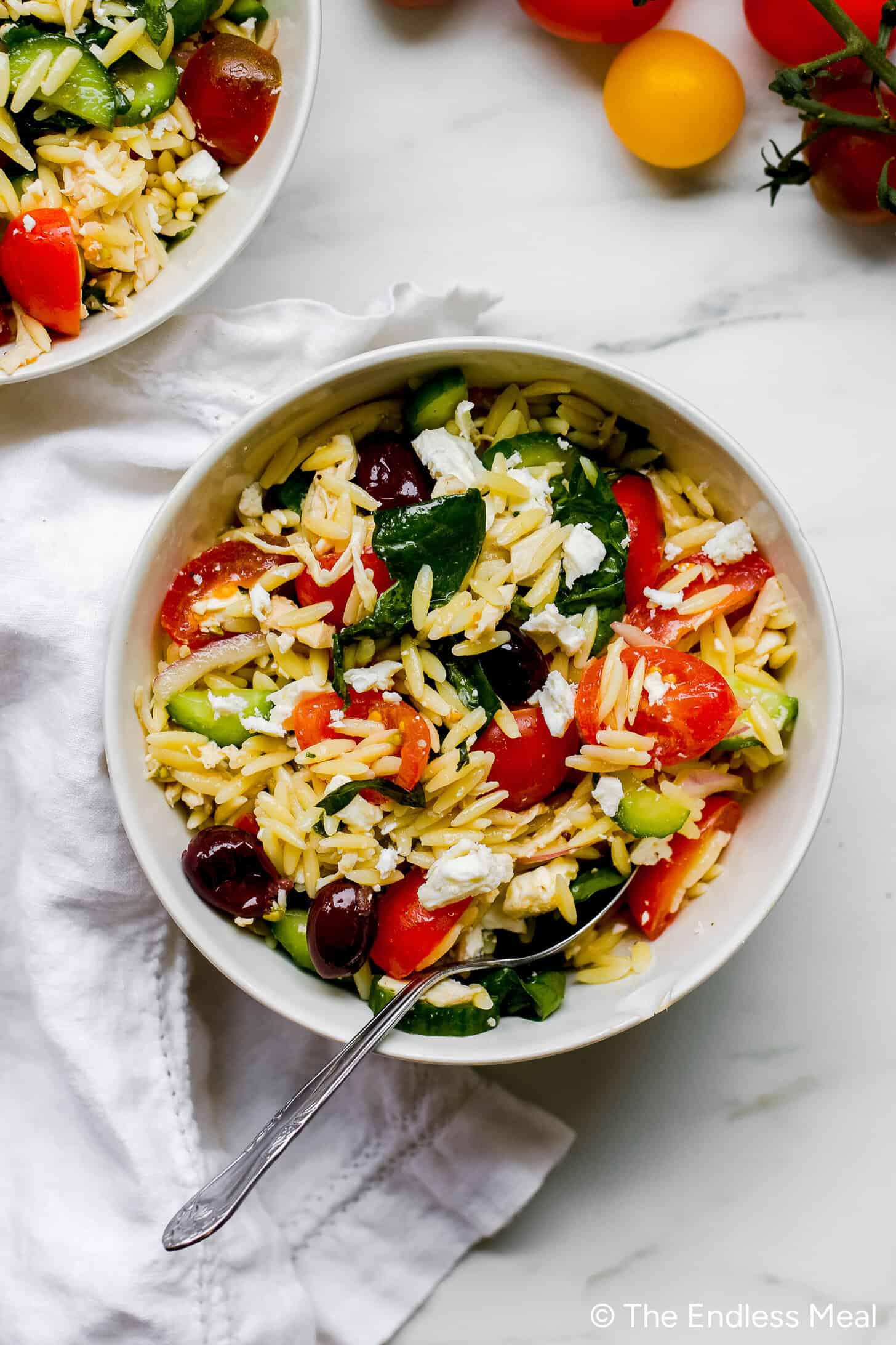 Mediterranean Orzo Salad with Lemon Vinaigrette