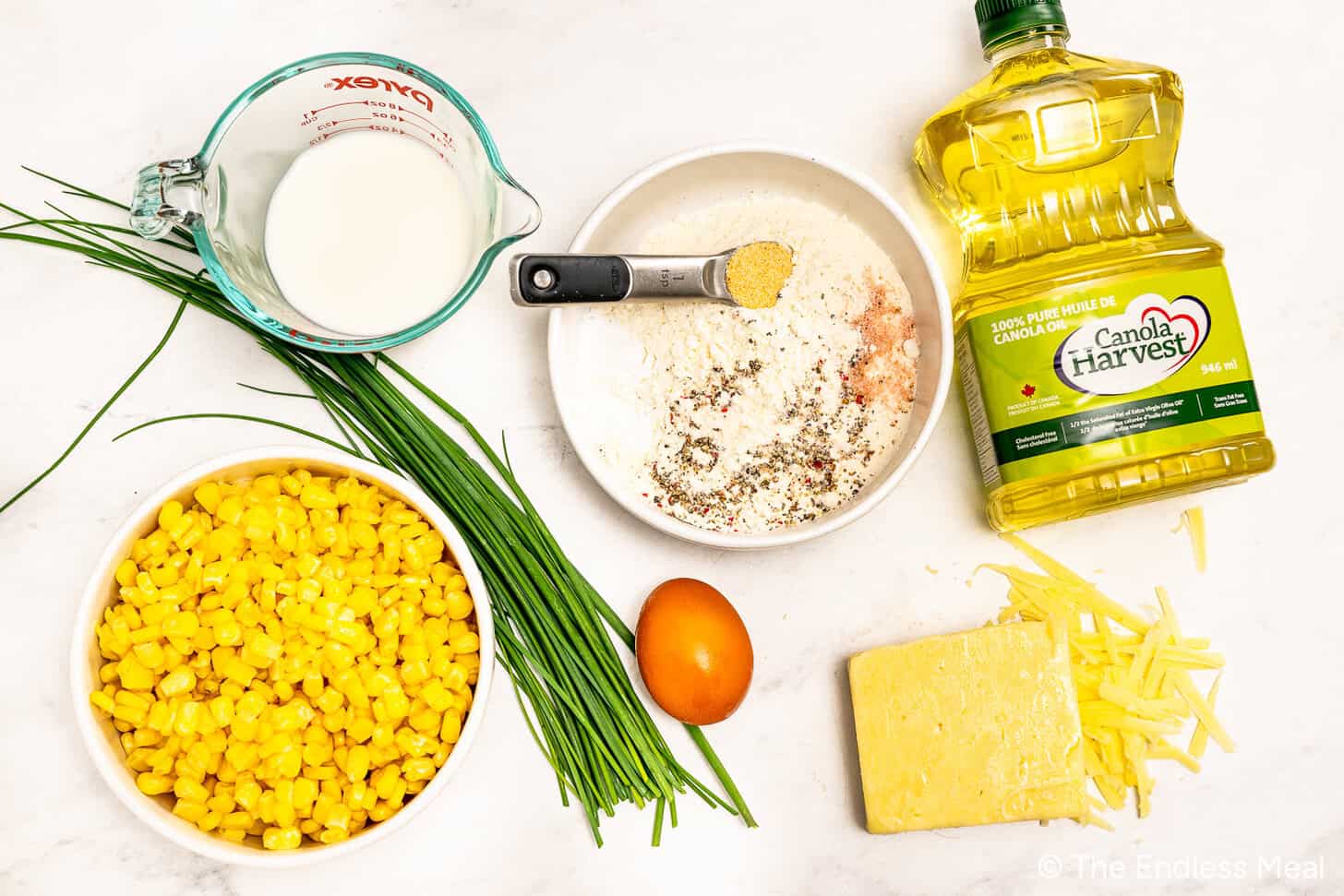 ingredients needed to make these corn fritters