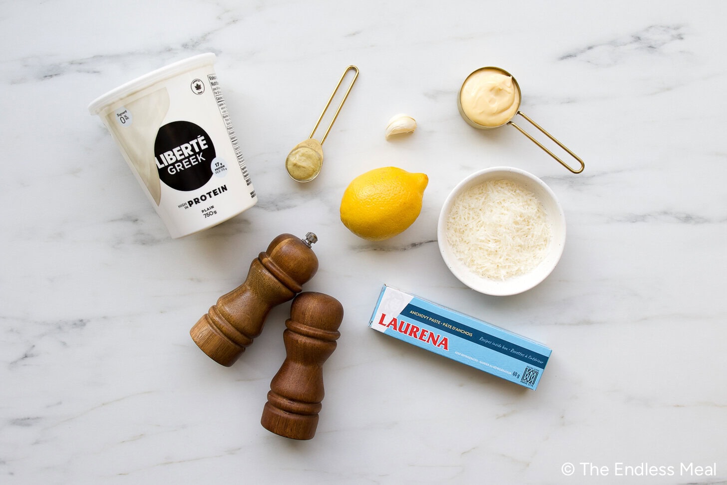 ingredients to make greek yogurt salad dressing